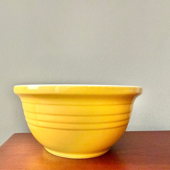 Rare Over and Back Large Yellow Ribbed Stoneware Nesting Mixing Bowl OB3 - Picture 2 of 10